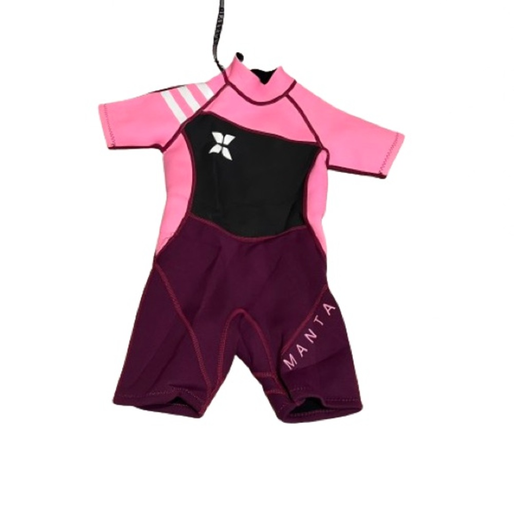 Wetsuit for Kids Neoprene Thermal Swimsuit Shorty Wetsuit for Girls Pink M